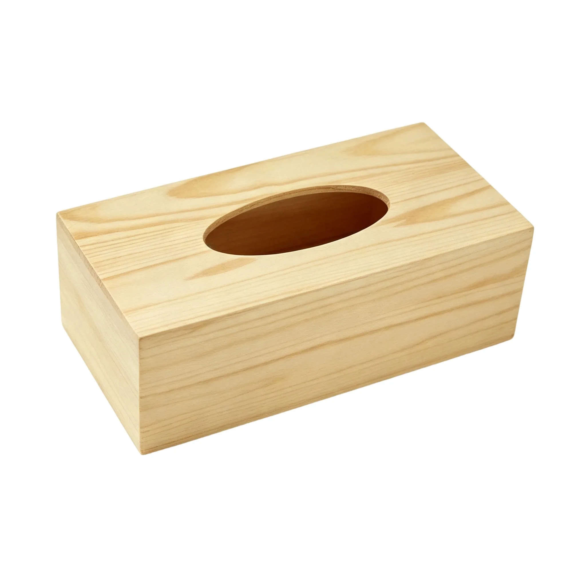 Boîte à mouchoirs en bois de pin naturel 25x12x8cm, porte-mouchoirs rectangulaire minimaliste pour salle de bain, salon et bureau, organiseur de papier avec finition lisse et grain unique