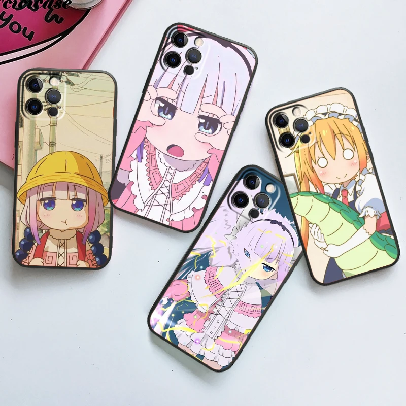 

Cool Art M-Miss Kobayashis Dragon Maid For iPhone 15 14 13 12 11 XS XR X 8 7 SE Pro Max Plus Mini Black Cover Phone Case