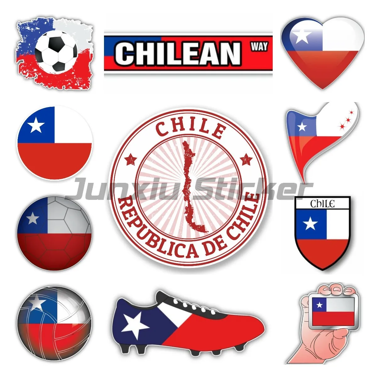 

Chilean flag circular Vinyl Decal Car Truck Sticker Chilean flag sticker