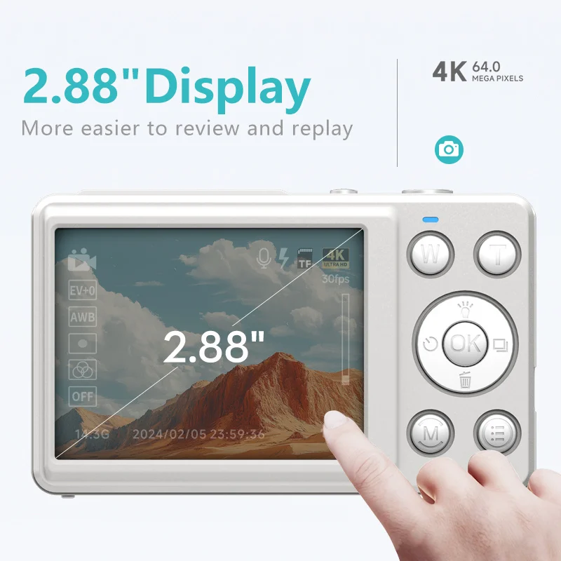 S7 Digital Camera 2.88-inch HD Display 18x Digital Zoom Camera LED Fill Light Type-C Interface 800mAh Battery Video Camera