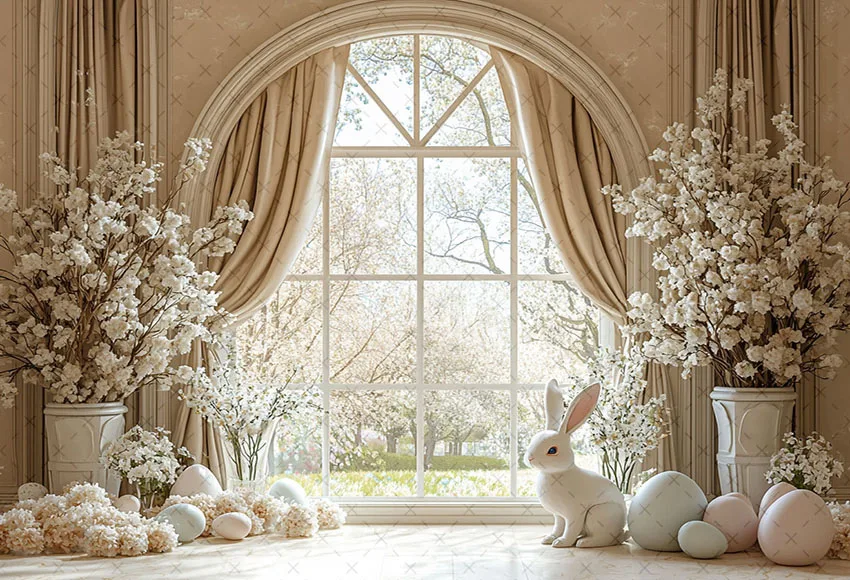 Mehofond التصوير خلفية الربيع عيد الفصح زهرة أرنب البيض نافذة الاطفال حفلة عيد ميلاد صورة ديكور خلفية استوديو الصور