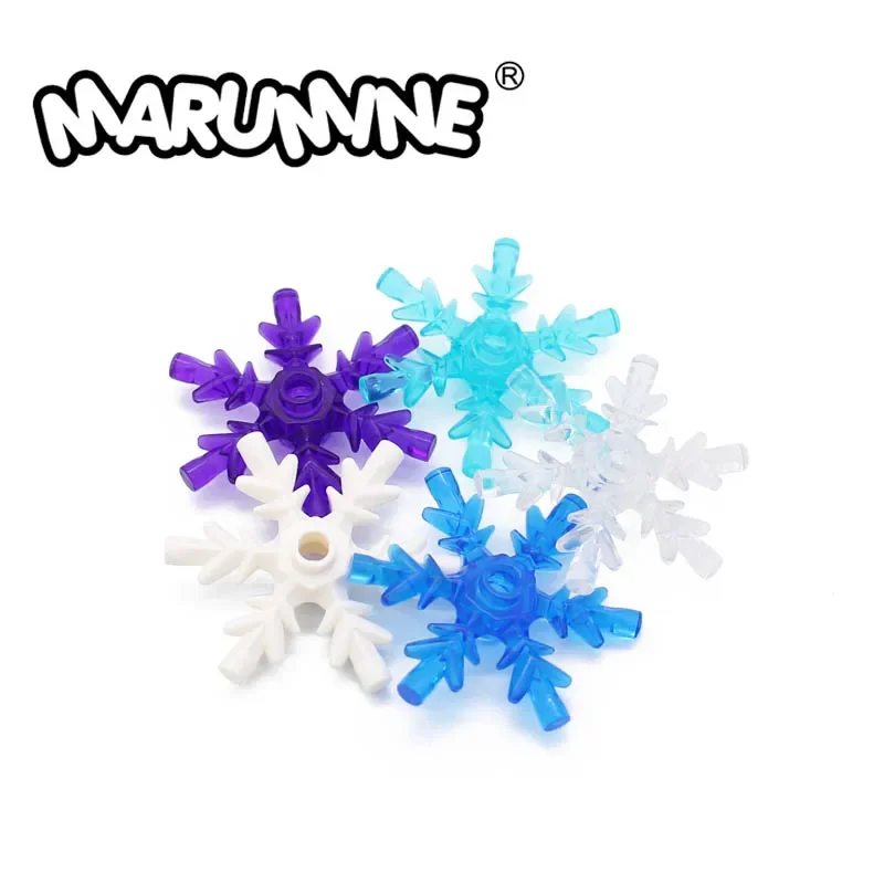 MARUMINE 100PCS 4x4 Belville Ice Crystal Snowflake Compatible With 42409 MOC Building Blocks Bricks Particles Castle Accessories