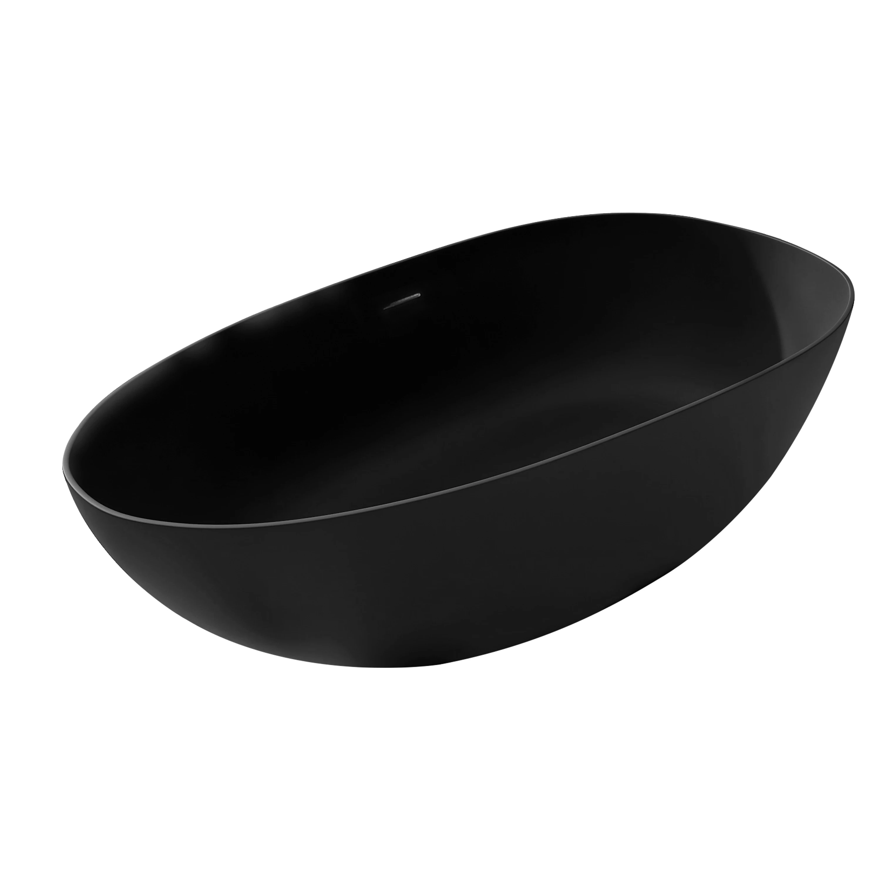 1700mm artificial stone solid surface freestanding bathroom adult bathtub Matte Black