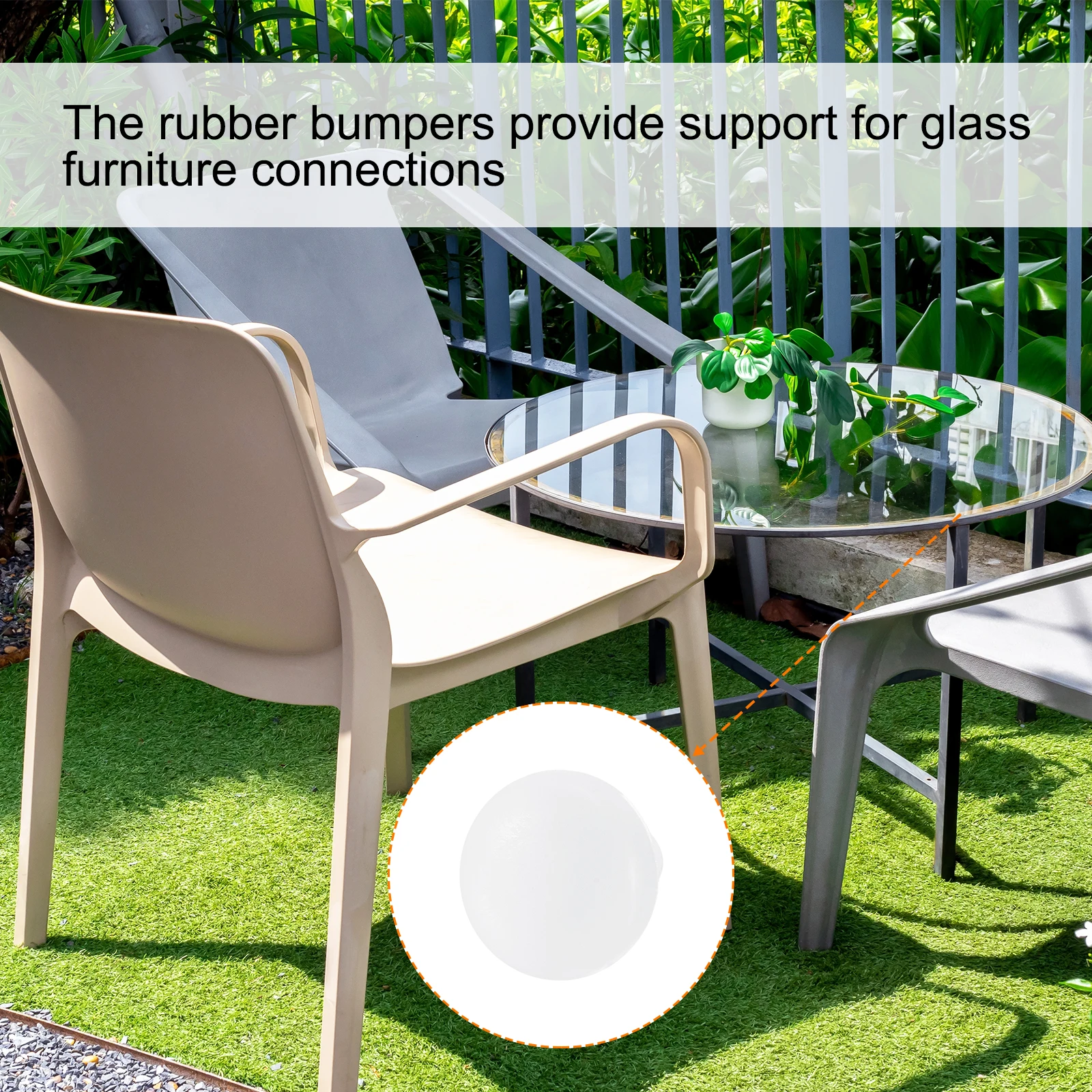 56Pcs Glass Table Top Bumpers with Stem, 7mm/0.28Inch White Rubber Bumper Grippers Anti Collision Slip Glass Table Spacers