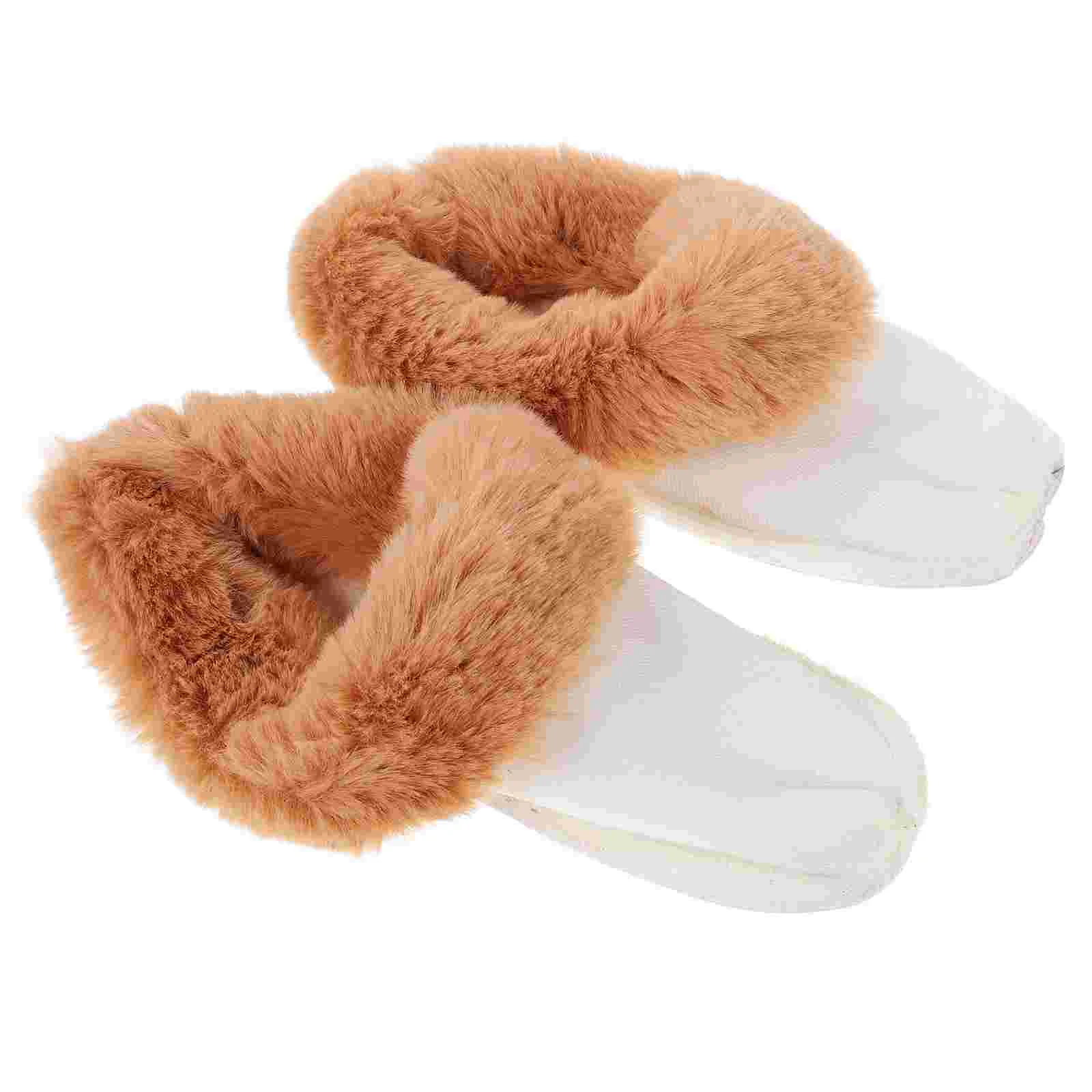 

Velvet Fluffy Slippers Hole Shoe Inserts for Women Plush Cover Warm Insoles Replacement Winter