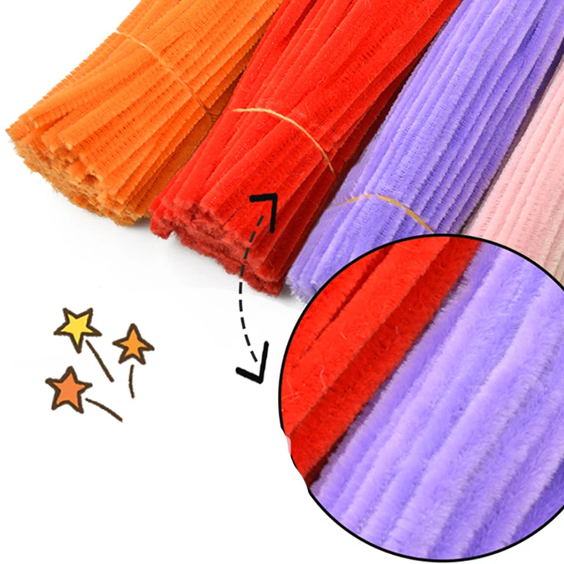 100szt Szenil Stems Toys DIY Strips Twist Bar Anvil Wire Craft Pipe Creative Hobby Children Plush Stick Chenille Sticks 