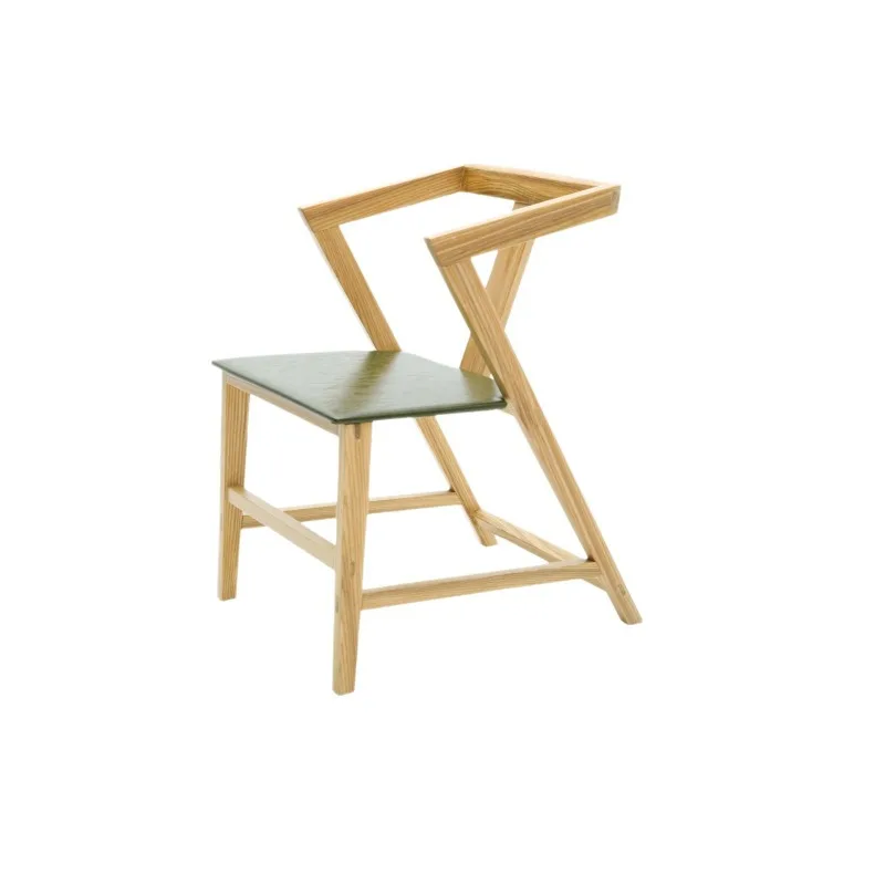 

Geometric solid wood chair home backrest
