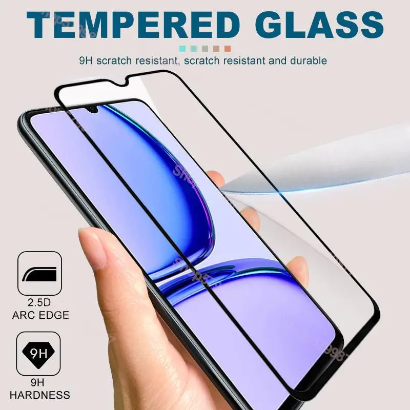 Tempered Glass For Realme C3 C11 C12 C15 C17 Screen Protector C20 C20A C21 C21Y C25 C25Y C30 C31 C33 C35 C53 C55 Protective Film