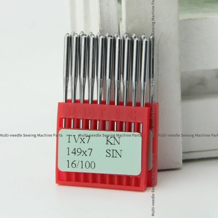 

100 шт., 10 пакетов, Tvx7 Kn TV * 7 игл Dotec 149*7, серебряная игла для двойной иглы, цепочка, блокировка, многоигольная машина