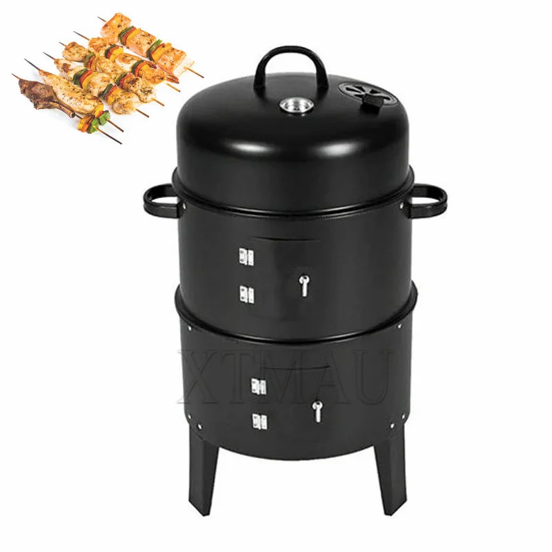 برميل عمودي محمول للشواء الخارجي ، شوايات الفحم ، مدخن BBQ ، الفرن