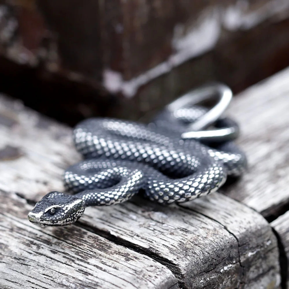 2023 new  Gothic Snake Pendant Necklace For Mens Stainless Steel Animal Pendants Chain Punk Biker Fashion Jewelry Creative Gift