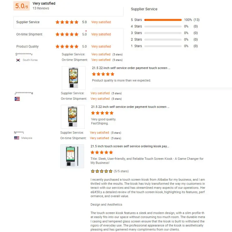 Aanpasbare zelfkaskioskmachine Android-touchscreenkiosk met camera en A4-printer