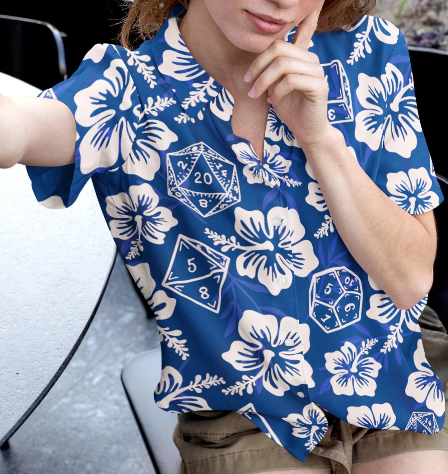 

Hot DnD Dice Hawaiian Shirt Hibiscus Floral Aloha Shirt For Dungeons Dragons Fans Retro Gaming Tropical Beach Button Down Shirt