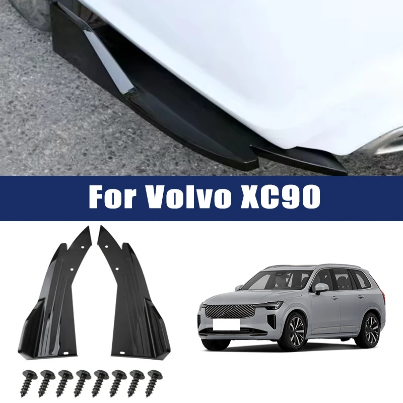 2 piezas de alerón trasero para coche, embellecedor de fibra de carbono, difusor anticolisión, protector de faldón lateral y divisor de ángulo para Volvo XC90