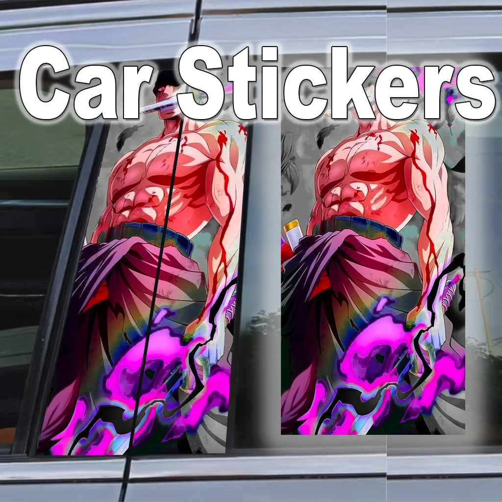 

Zoro Car B Pillar Sticker One Piece Self-adhesive Poster Decal Waterproof Peel Stick Scratch Resistant Anime JDM Accessorie Gift