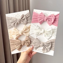 3Pcs/lot baby soft headband big bowknot headscraf infant nylon headties dress hair accessories babe headwear