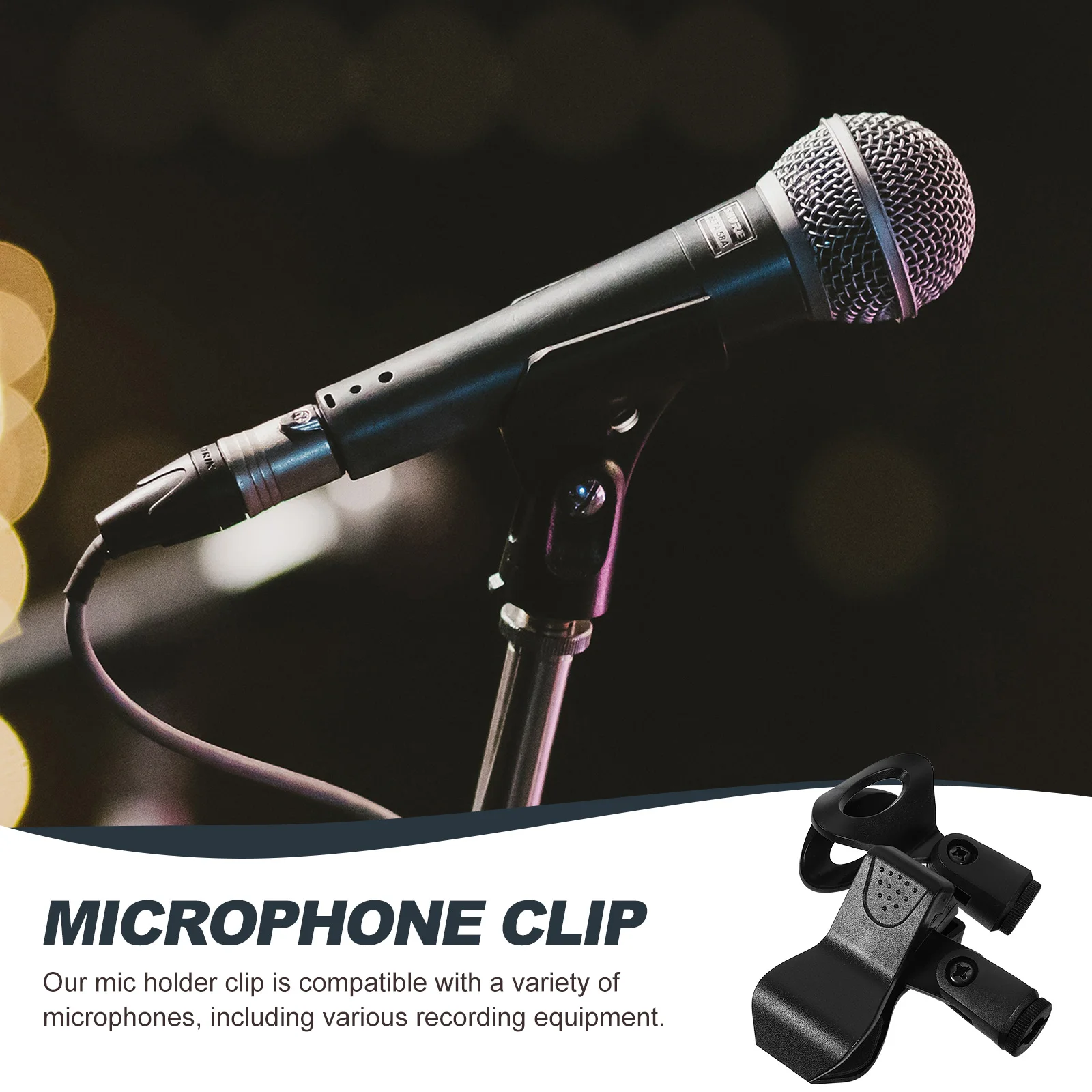 

2Pcs Spring Clip Microphone Holder Universal Fit for Various Mics Compact Design for Stage Studio Recording Use Reliable Grip