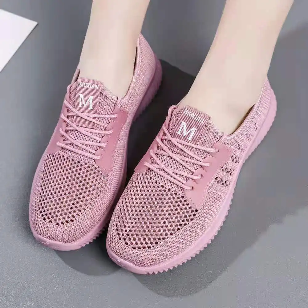 Women Shoes 2022 Mesh Platform Shoes Women Breathable Lace Up Sneakers Women Hollow Out Casual Shoes Zapatillas De Deporte