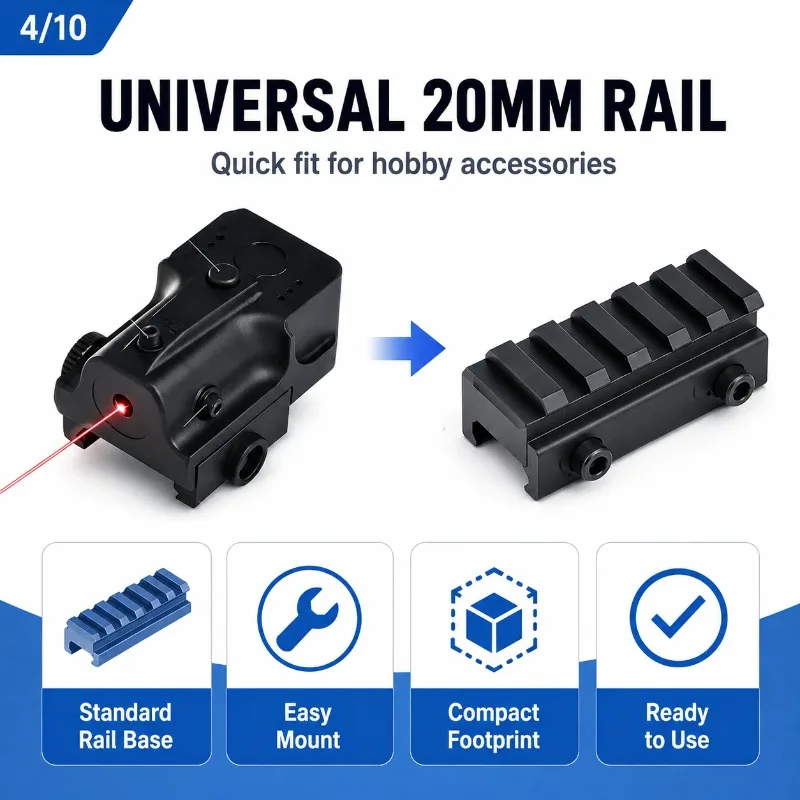 Portable Slim‑Body Positioning Accessory, Fine‑Tunable Red‑Dot Module Suitable for Various 20‑mm Guide Rails