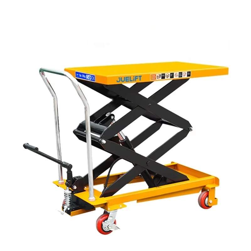 

Factory Price 300KG Movable Lifting Table Warehouse Small Portable Manual Hydraulic Lift Platform Jack