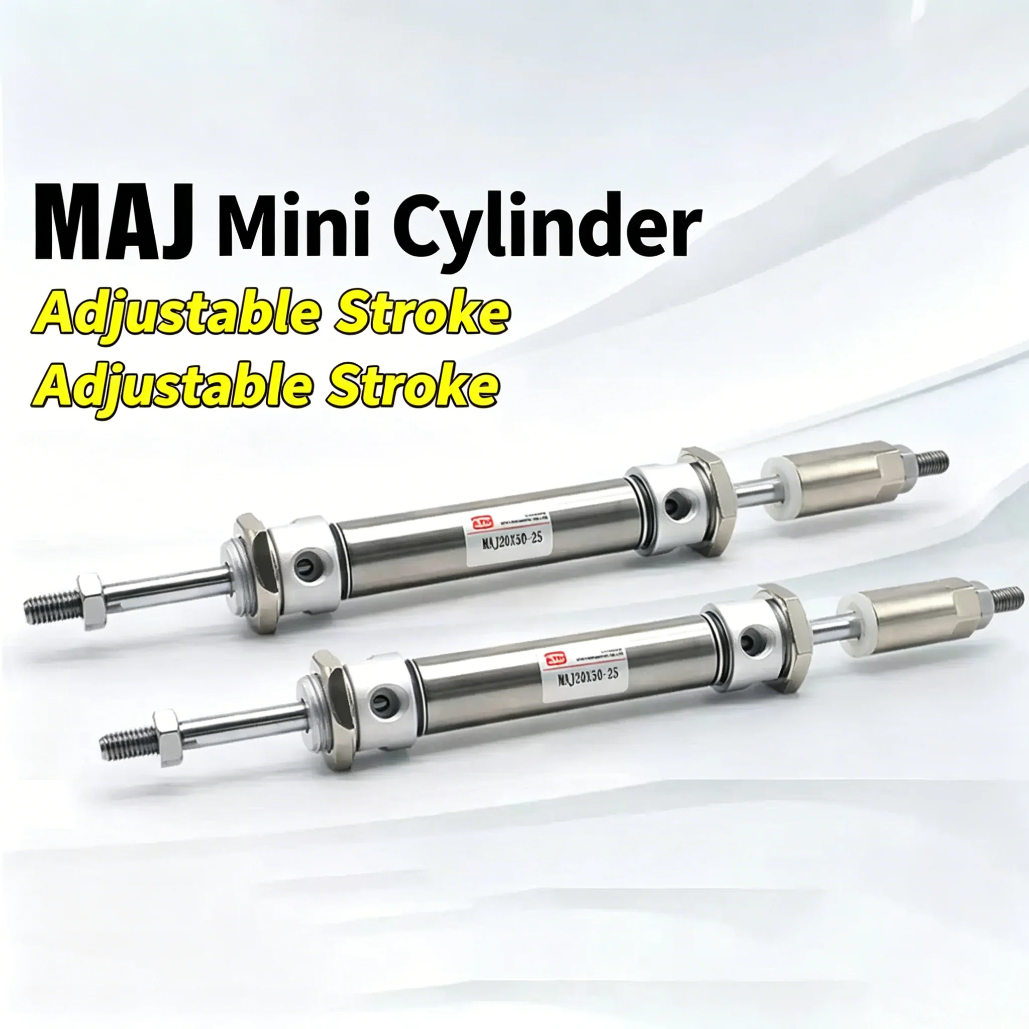 MAJ Series Pneumatic Cylingder Stainless Steel Stroke Adjustable Mini Cylinder MAJ16/20/25/32/40X25X50X75X100-25-50S