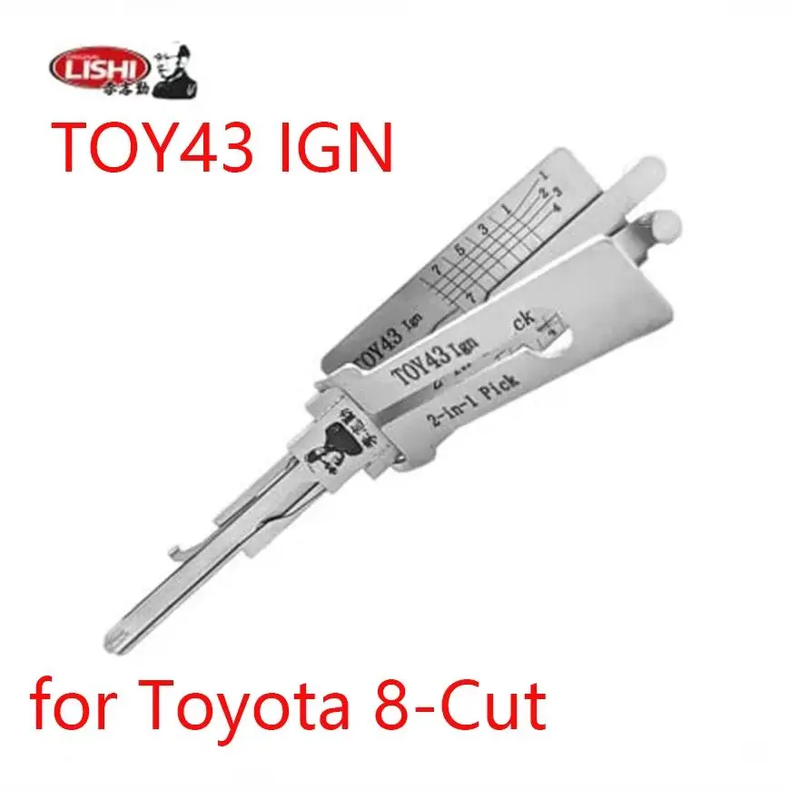 

Lishi 2-in-1 Pick/Decoder Tool for Toyota 8-Cut TR47/TOY43 Ignition Locksmith Professional Car Unlocking Decoder Key Machine
