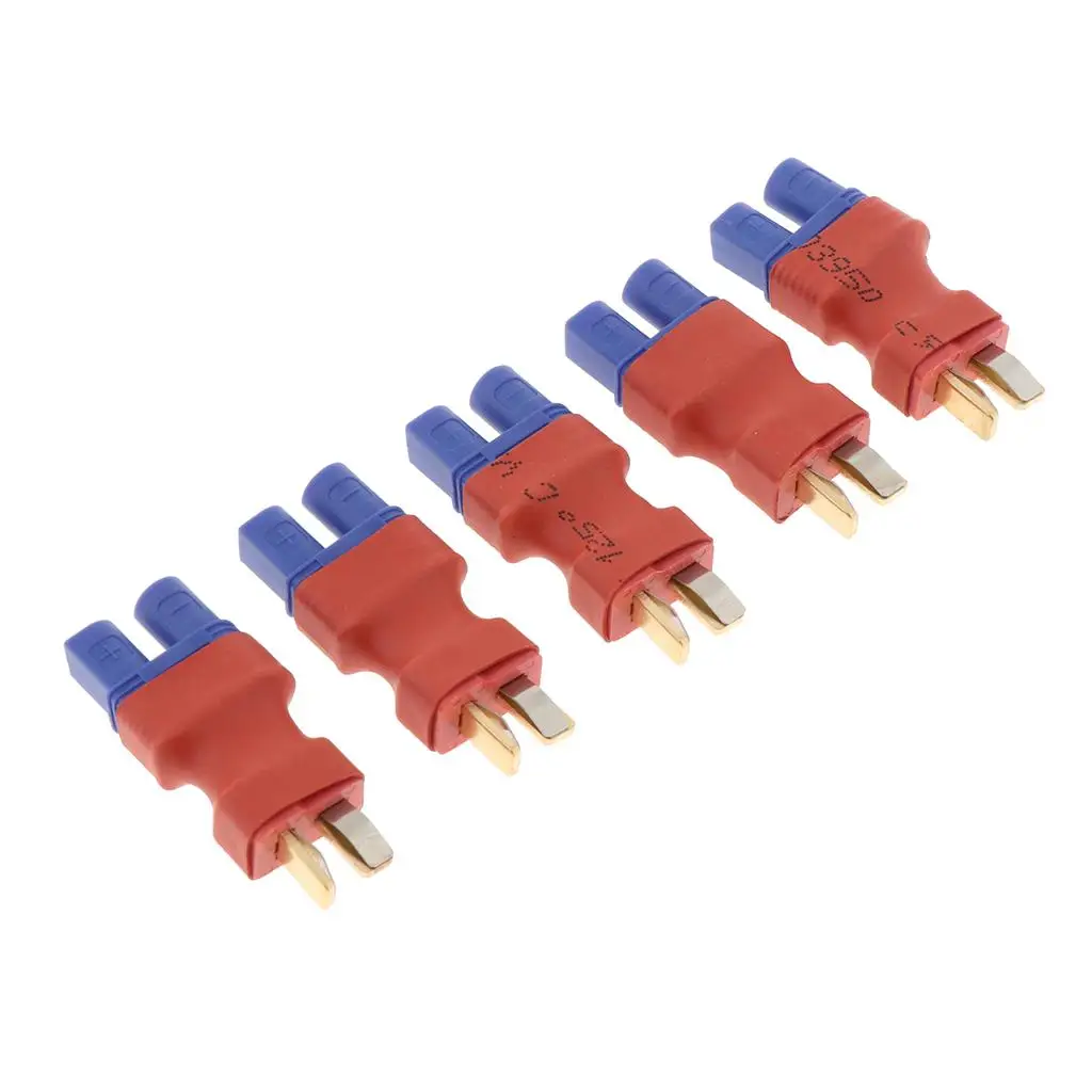 5 Pieces Male & Female EC3 to T-Plug for RC Aircraft, Trcuk, Lipo Battery Charger