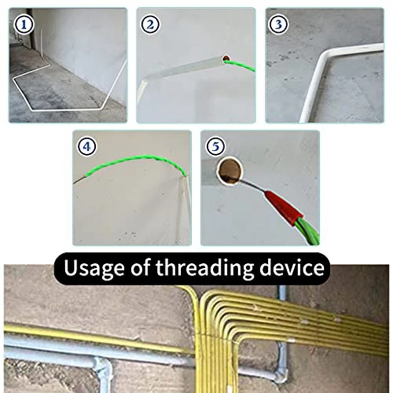 10M 33Ft Fish Tape Cable Puller Kit 4.5Mm PET Electrical Cable Puller Through Wall Wire Guide Device Threader-A73M