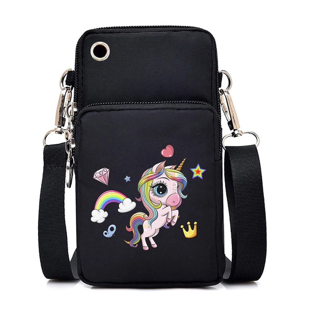 Mini esportes saco do telefone móvel bookish fantasma bolsa mensageiro saco dos desenhos animados elk unicórnio highland gado feminino pequenos sacos crossbody