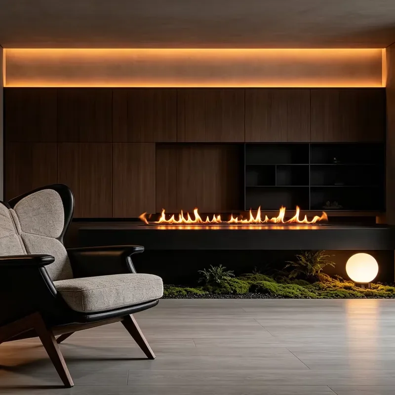 30 Inch Bio Ethanol Fireplace Insert Modern Indoor Wall Mounted Ventless Alcohol Fire Pit Home Decor Heating Real Flame