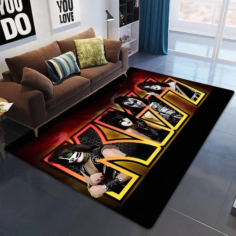 KISS Band Print Non-slip Carpet – Children's Playroom, Living Room, Bedroom Carpet, Photography Props, Birthday Gift