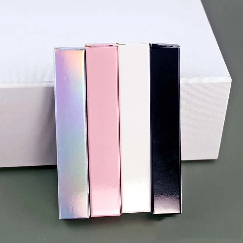 100pcs/lot paper box white/black/pink/Laser for lip gloss tube cosmetics packaging 21*21*121mm wholesale