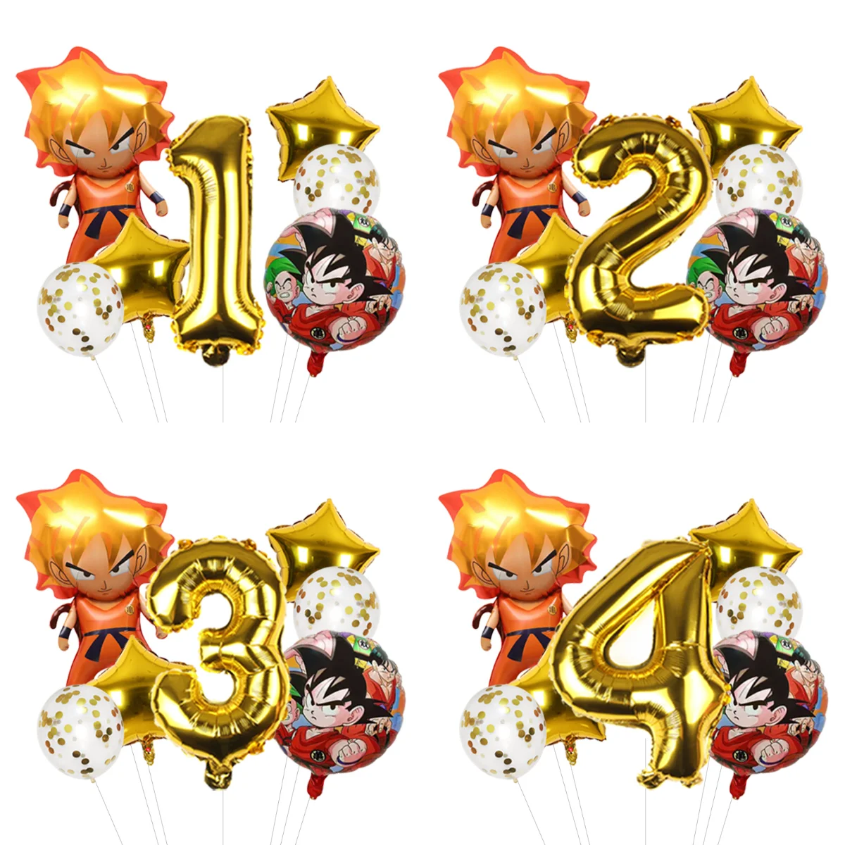 Set de Globos de Aluminio de Dragon Ball Z, Globos de Anime de Dibujos Animados para Decoración de Fiestas de Cumpleaños, Artículos para Fiestas Infantiles