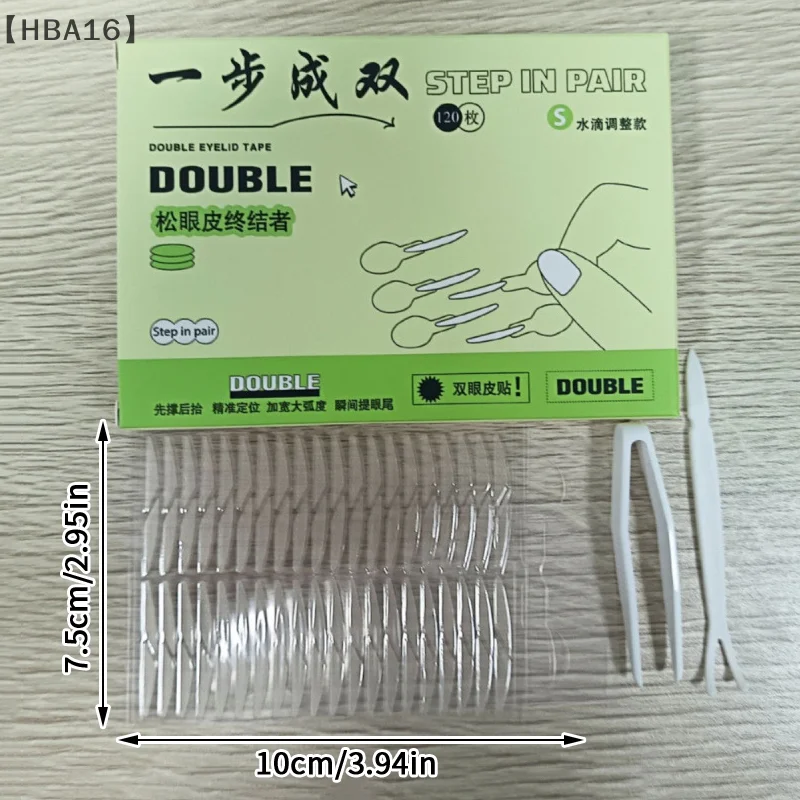 〔HBA16〕120Pcs/Box Double Eyelid Stickers With Handle Natural Invisible Long-lasting Shaping Big Eye Beauty Tapes Lift Eyelids