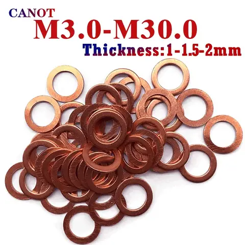 M3 M4 M5 M6 M8 M10 M12 M14 M16 M18 M20 M22 M24 M27 M30 Barca Ottone Rosso Rame Crush Rondella di Tenuta Piatto Anello di Tenuta Guarnizione DIN7603
