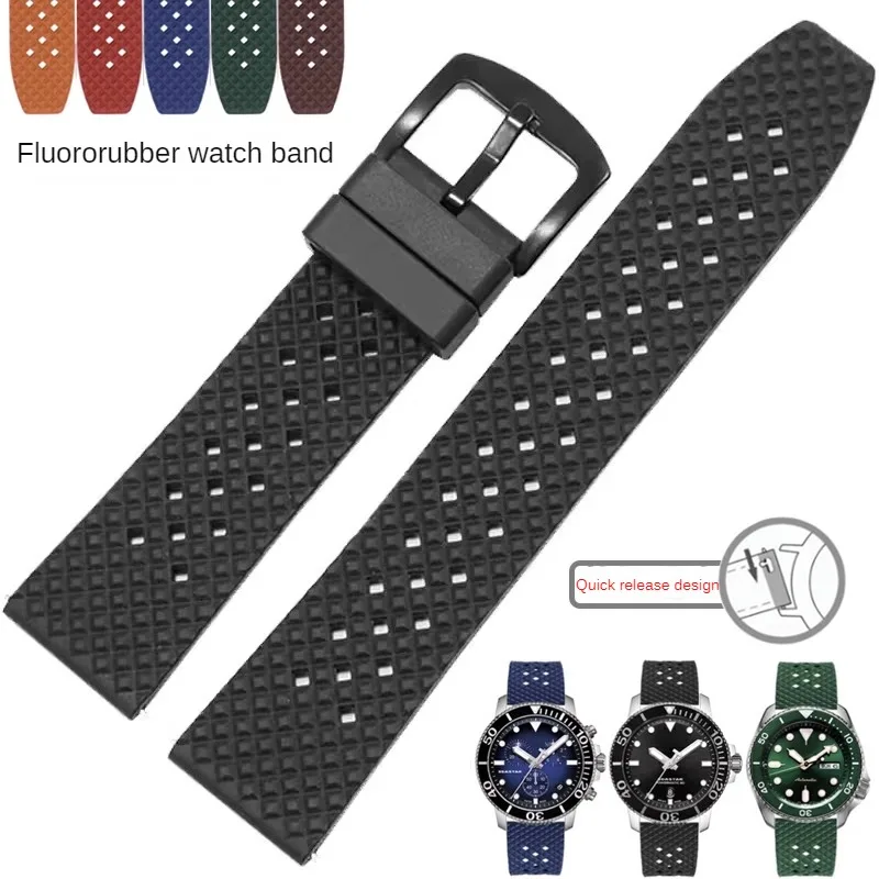 

Universal Brand Flat Interface Fluororubber Waterproof Watch Strap 18/19/20/21/22/23/24mm