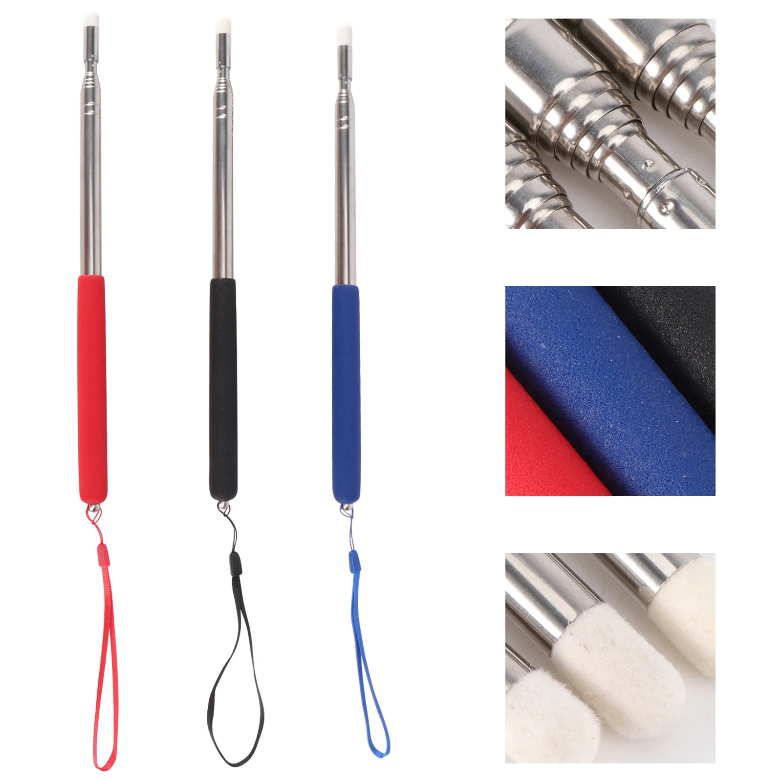 

3pcs Teaching Pen For Classroom Presenters Teachers Engineers Doctors Retractable Extendable Pointer Lightweight Pocket Sized