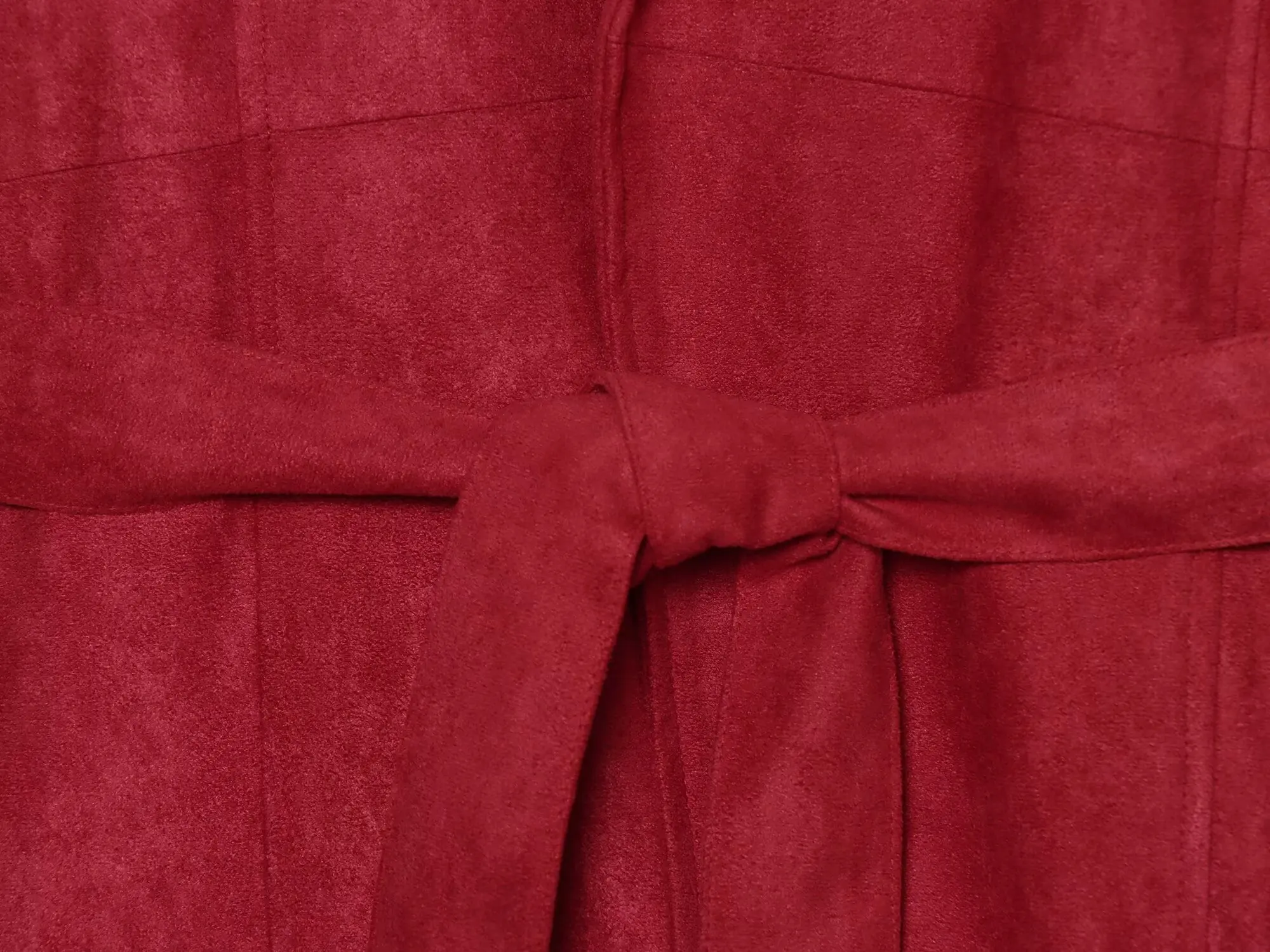 TFMLN Neue Damen-Jacken mit Gürtel, V-Ausschnitt, Taschen, locker geschnitten, lange Ärmel, Taillenband, lässige Wildleder-Oberbekleidung, modischer High-Street-Mantel – Detail 7
