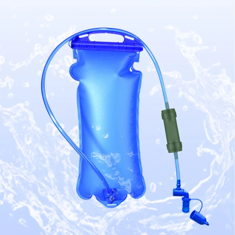 Portable Water Purifier Outdoor Survival Water Filter Straw Camping Emergency Accessories Gravity Water Bag Filtration System