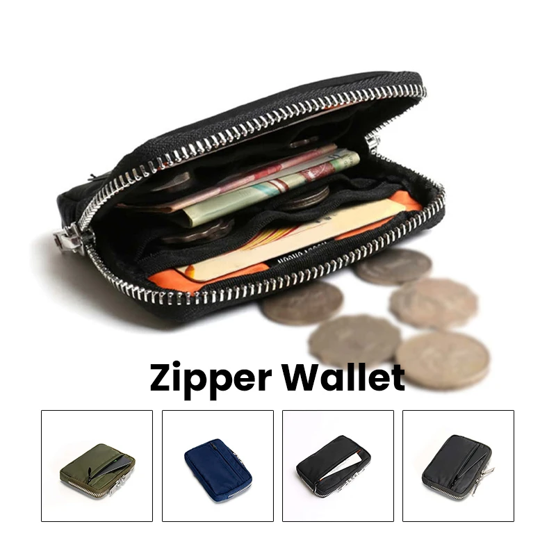 Waterproof Men's Organizer Slim Nylon Travel Wallet with RFID Protection Multi-Pocket Outdoor Essentials Pouch for Cards & Cash