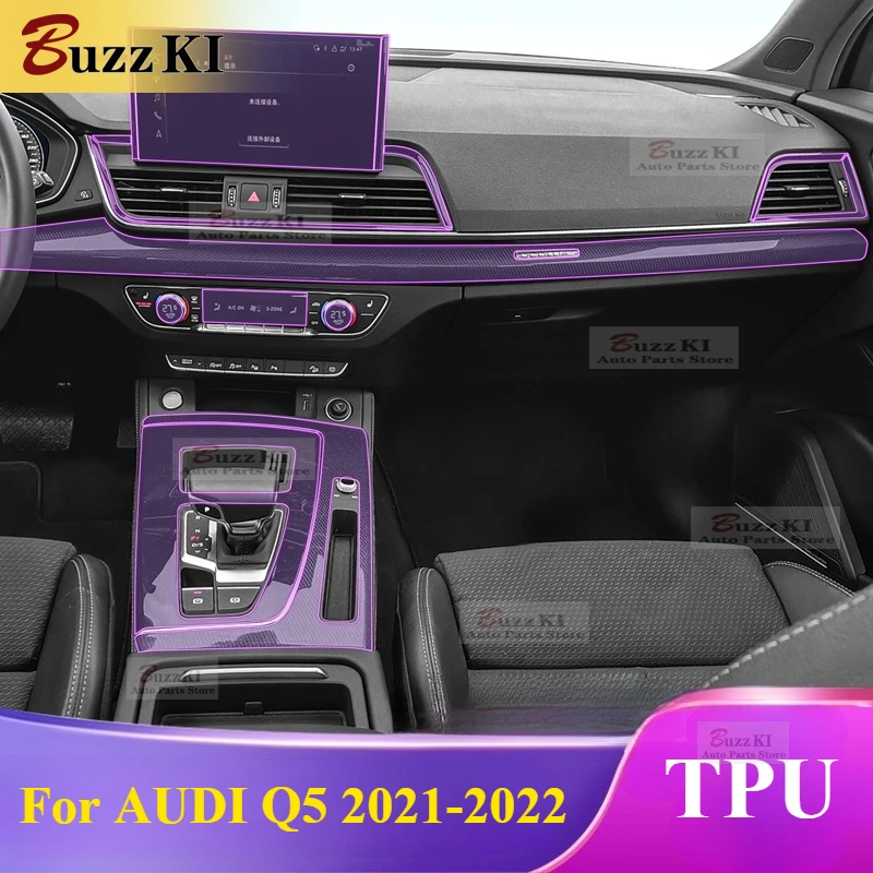 

For AUDI Q5 21-22 Car Interior Center Console Gear Transparent TPU Protective Film Anti-scratch Repair Film Car Accessories