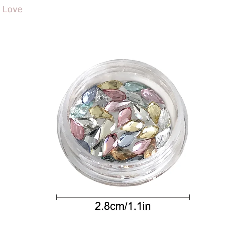 30 Pcs/box Irregular-shaped Drill Nail Art Rhinestones 3D Crystal Nail Stones Gems Pearl DIY Manicure Decorations Accessories