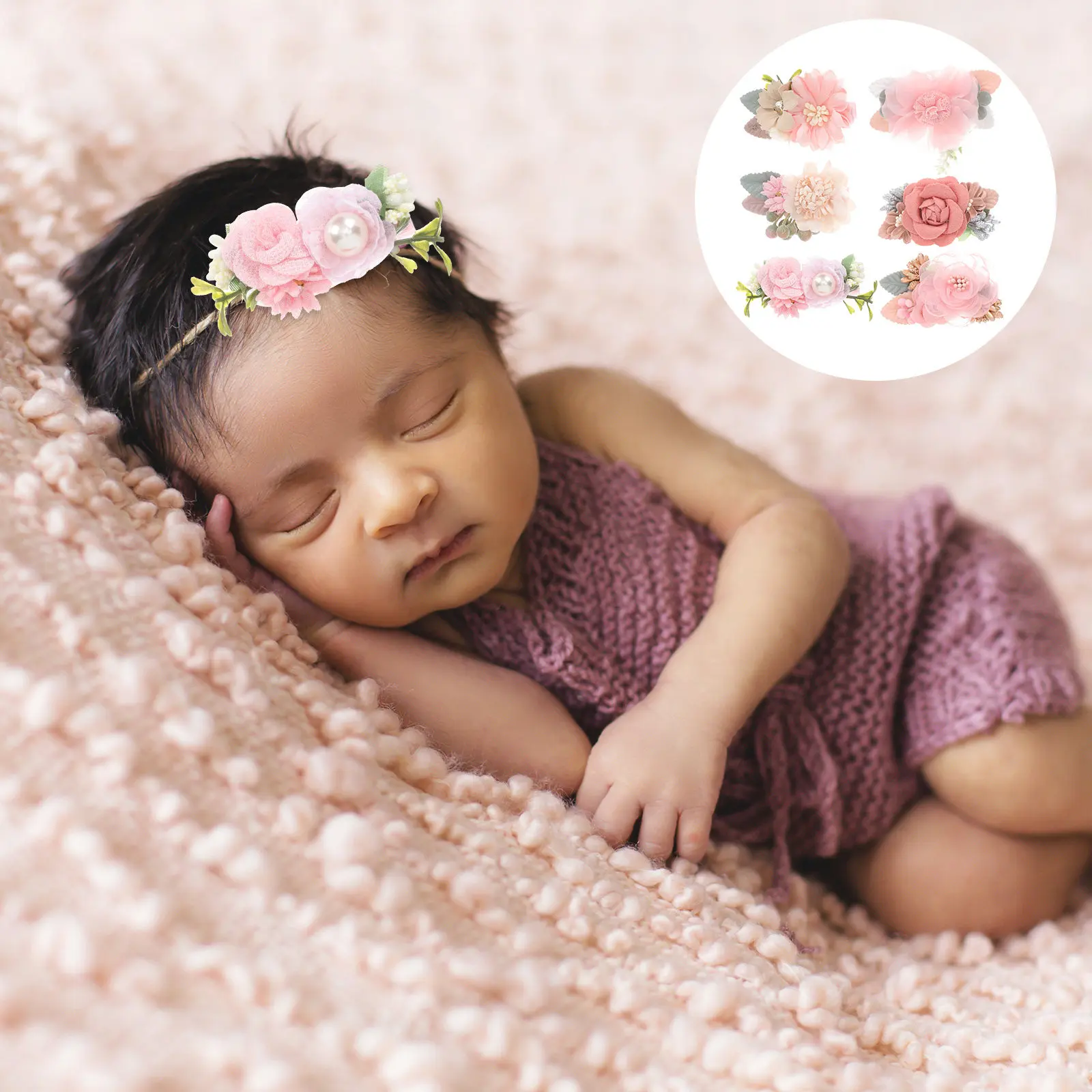 

Набор из 6 тканевых бантов для волос с заколками-крокодилами для девочек, малышей, на детский праздник, день рождения, семейные фотосессии, цветочные заколки для волос