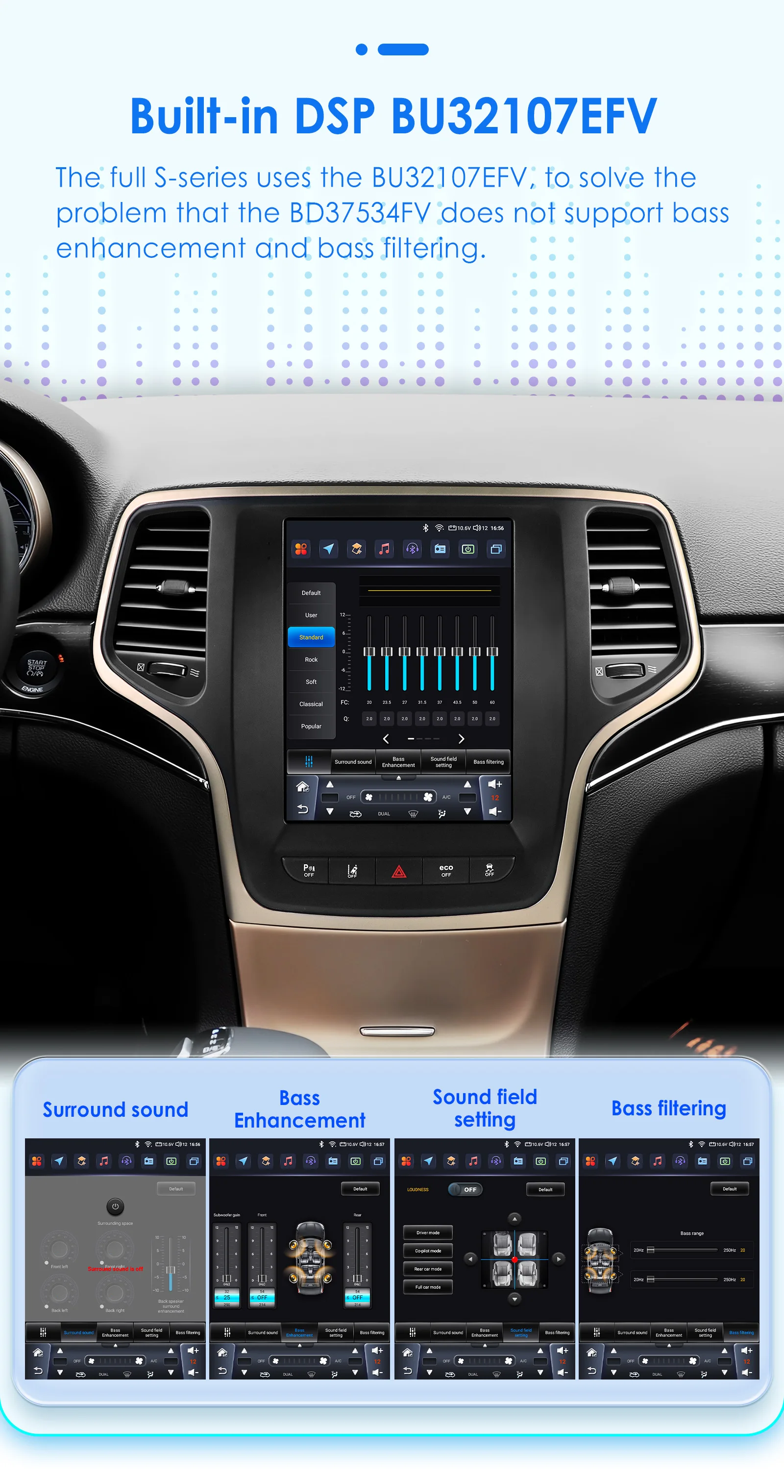 Hizpo For Tesla Style Android 14 For Jeep Grand Cherokee 2014 -2022 Car Multimedia Stereo Player Navigation GPS Autoradio 9.7“