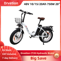 Drvetion CT20 Pro Hydraulic Oil Brake Electric Bike 48V 10AH/15AH/20AH 750W CST 20*4.0 Inch Fat Tires Folding E-bike 7-Gears