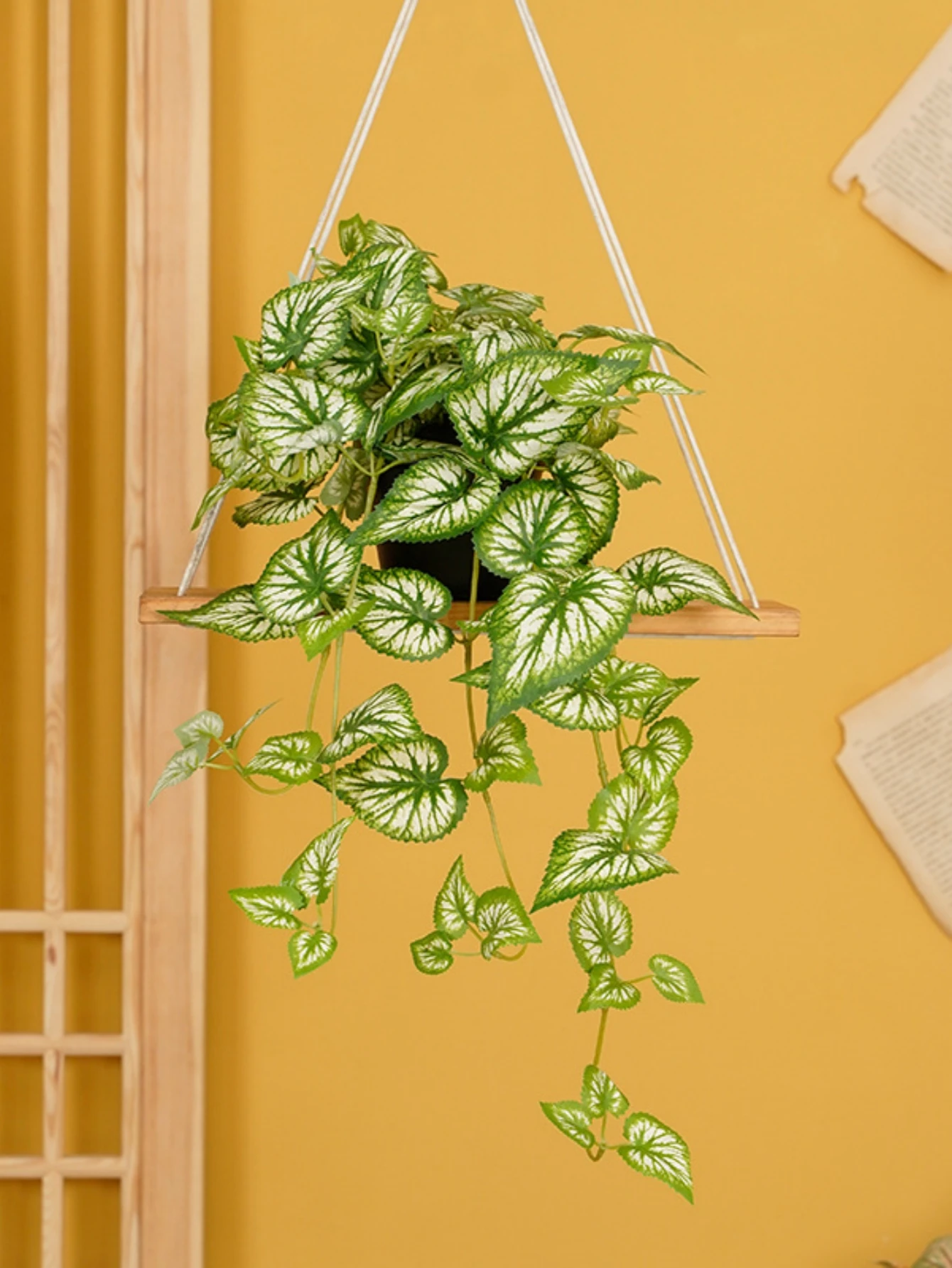 Künstliche Efeu-Blätter, Gefälschte Bonsai-Ranken Hängende Blumen, Wassermelonen-Blätter Deko-Pflanzen Künstliche Wandregal-Dekoration für Zuhause