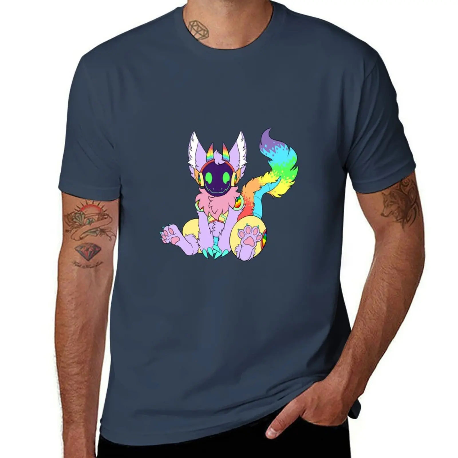 

Pastel Rainbow Protogen T-Shirt Big and Tall Gym T-Shirt
