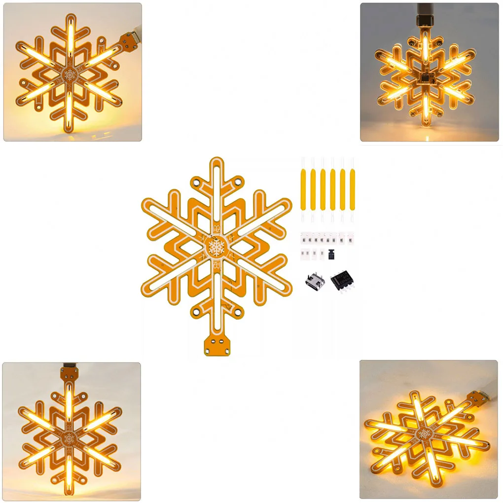 LED Snowflake Light Touch Infinitely Dimmable DIY Kits Handmade Electronic Weld Circuit Board Dream Night Light Christmas Decor