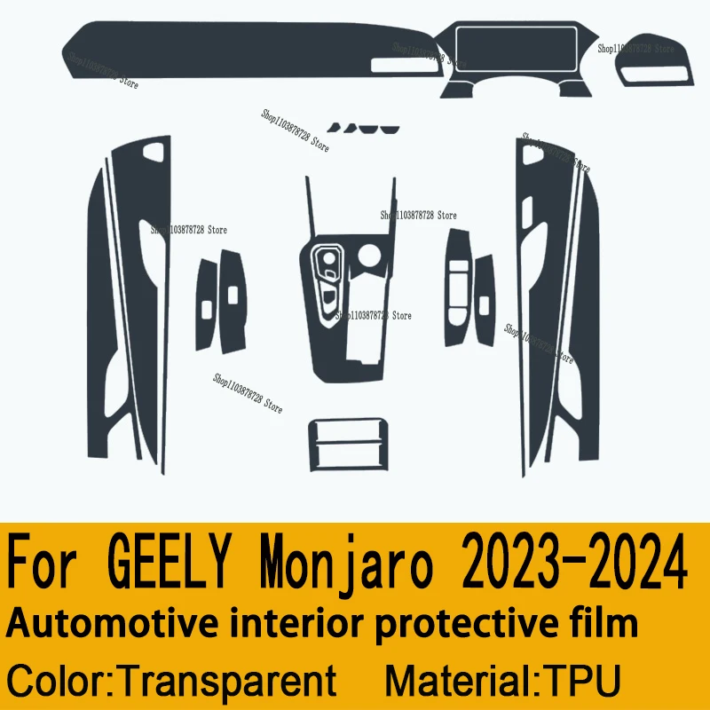 

For Geely Monjaro 2022 2024 Gearbox Panel Navigation Screen Automotive Interior TPU Protective Film Cover Anti-Scratch Sticker