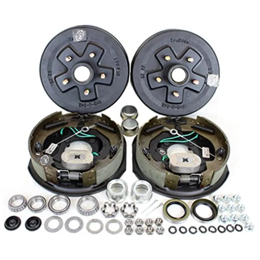 

3500 lbs Trailer Axle Self Adjusting Electric Brake Kit with 55.5 Bolt Circle for HeavyDuty Towing and Reliable Stopping Power